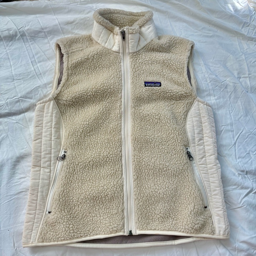 Patagonia Cream Fleece/sherpa Vest